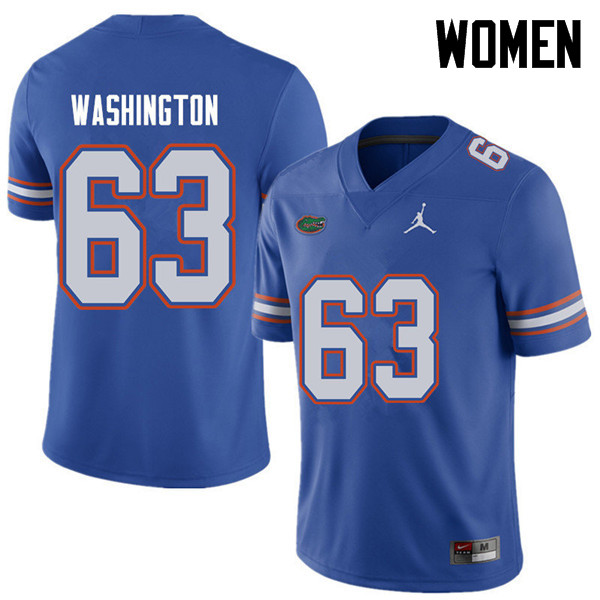 Jordan Brand Women #63 James Washington Florida Gators College Football Jerseys Sale-Royal - Click Image to Close